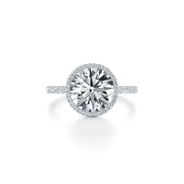 Round Seamless Halo handcrafted brilliant engagement ring